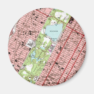 Central Park New York City Vintage Map Magnet