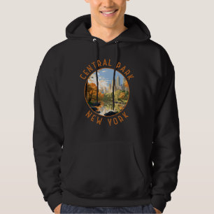 Central Park New York Retro Distressed Circle Hoodie