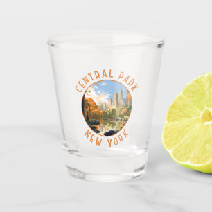 Central Park New York Retro Distressed Circle Shot Glass