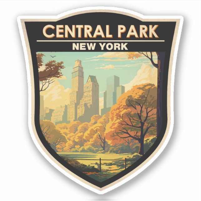 Central Park New York Travel Art Vintage (Front)