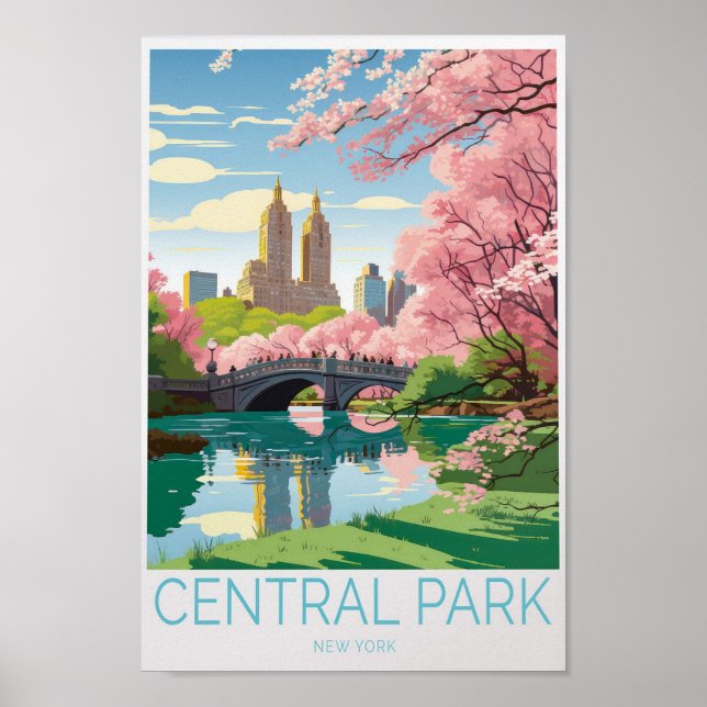 Central Park New York Travel Poster (Front)