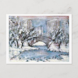 Central Park New York Winter Postcard
