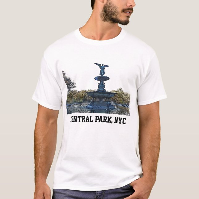 Central Park NYC Bethesda Fountain Angel T-Shirt (Front)