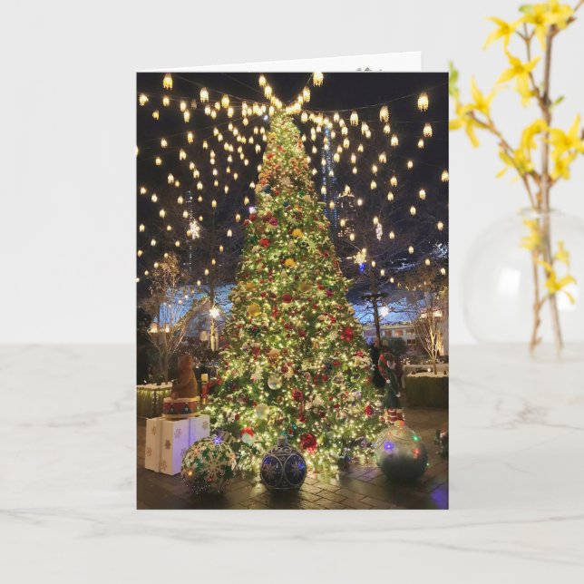 Central Park NYC Christmas Tree Card (Yellow Flower)