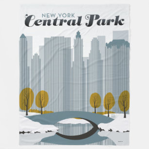 Central Park, NYC - Snow Fleece Blanket