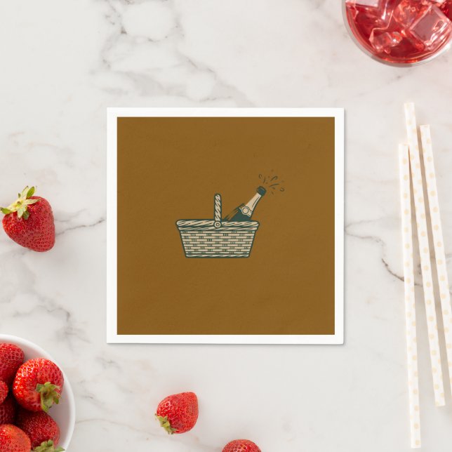 Central Park Picnic Wedding: Custom Napkins  (Insitu)