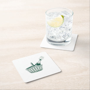 Central Park Picnic Wedding Custom Napkins Square Paper Coaster