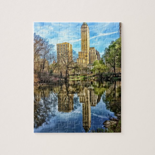 Central Park Reflection of New York Skyline Jigsaw Puzzle (Vertical)