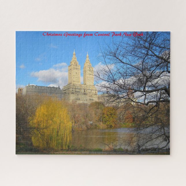 Central Park Skyline New York.Christmas Greetings Jigsaw Puzzle (Horizontal)
