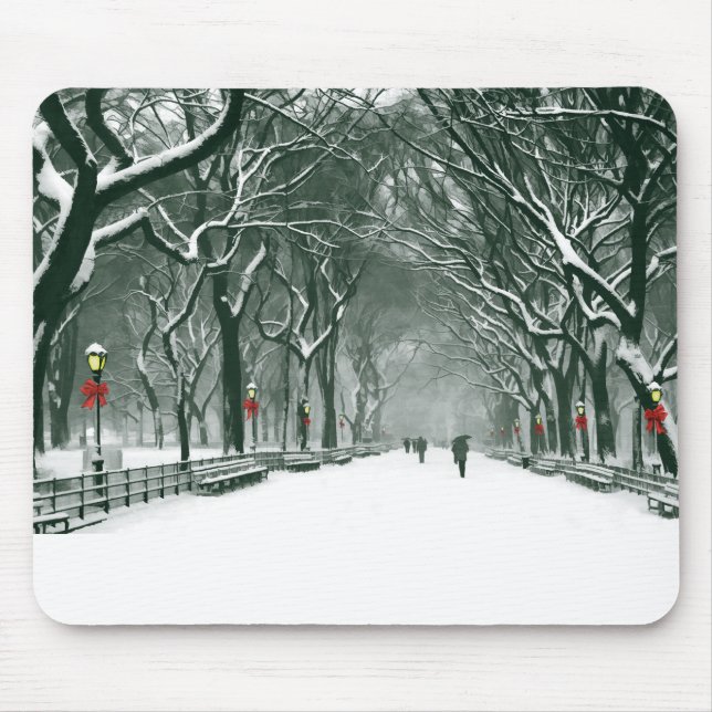 Central Park Snowy Path Mouse Mat (Front)
