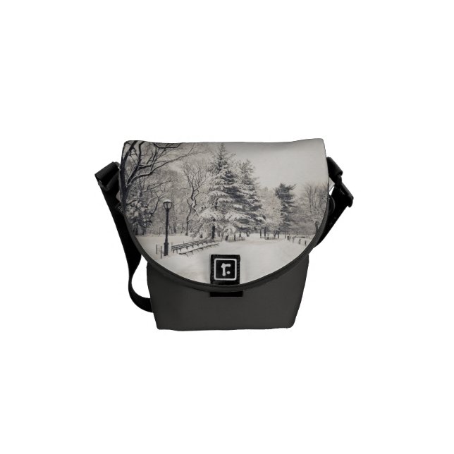 Central Park Winter Path - New York Messenger Bag (Front)