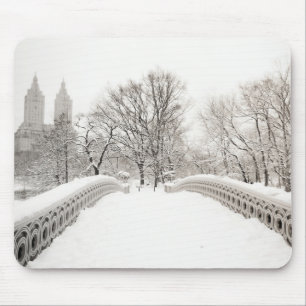 Central Park Winter Romance - Bow Bridge Mouse Mat