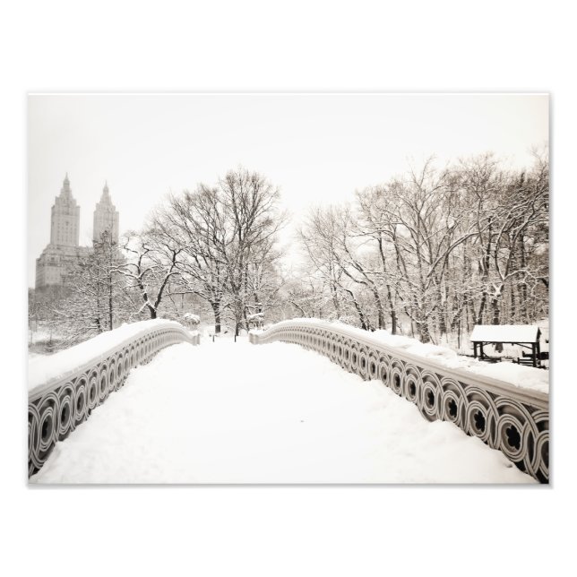 Central Park Winter Romance - Bow Bridge Photo Print (Front)