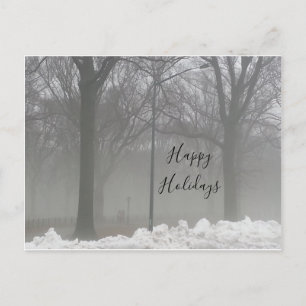 Central Park winter snow and fog Postcard
