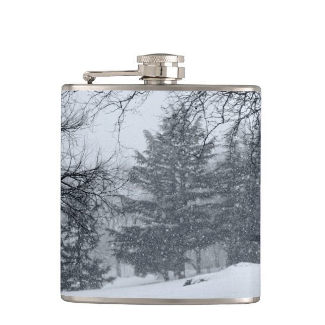 Central Park Winter Snow Landscape Photo Hip Flask (Front)