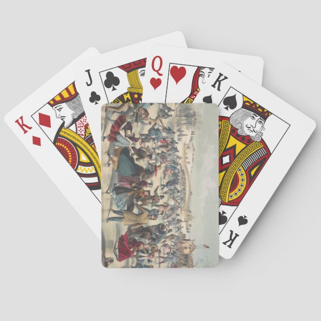 Central-Park, winter. The skating pond. New York Playing Cards (Back)