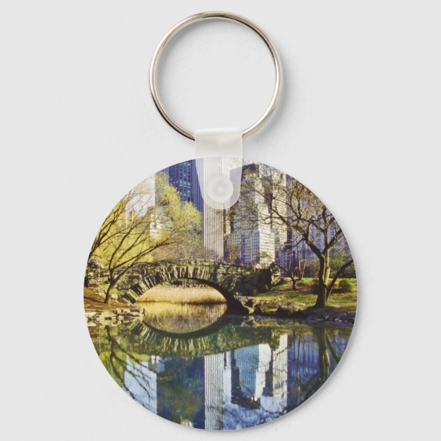 Central Park with Reflection NYC Key Ring (Front)