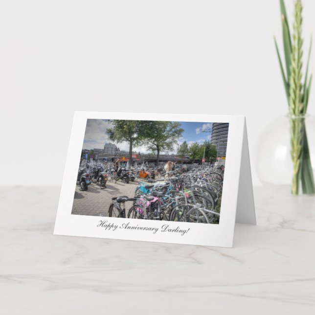 Central Station Bicycles, Happy Anniversay Darling Card (Front)