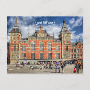 Central Station, Sights of Amsterdam Postcard