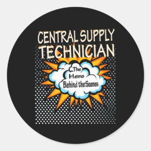 Central Supply Technician Job Hero Classic Round Sticker