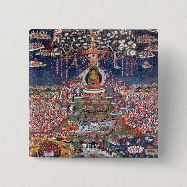 Central Tibet Amitabha, the Buddha of the Western 15 Cm Square Badge (Front)