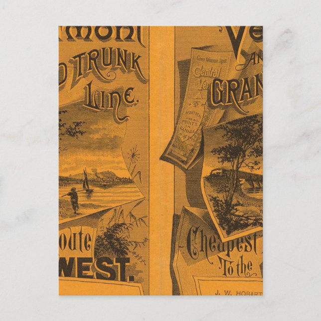 Central Vermont, Grand Trunk Line Postcard (Front)