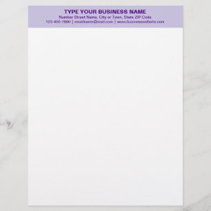 Centre Aligned and Monochrome Purple Heading of Custom Letterhead