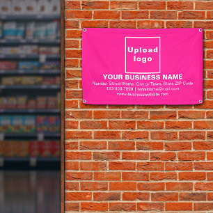 Centre Aligned Business Brand on Pink Rectangle Banner