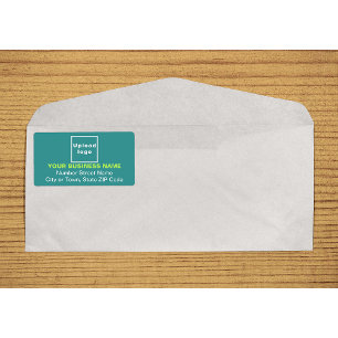 Centre Aligned Business Teal Green Shipping Label