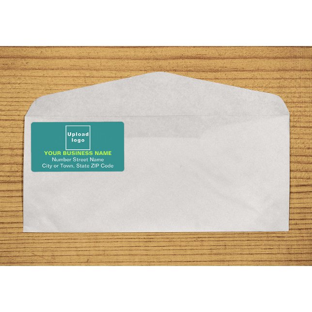 Centre Aligned Business Teal Green Shipping Label (Center aligned business teal green shipping label on envelope)