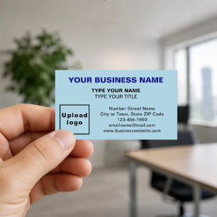 Centre-Aligned Light Blue Business Cards