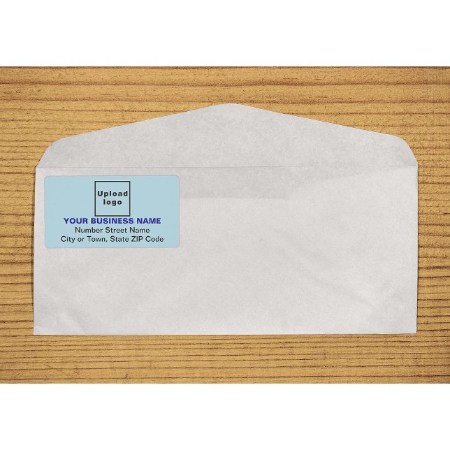Centre Aligned Light Blue Business Shipping Label (Center aligned business light blue shipping label on envelope)