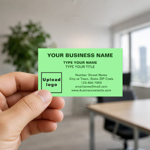 Centre-Aligned Light Green Business Cards