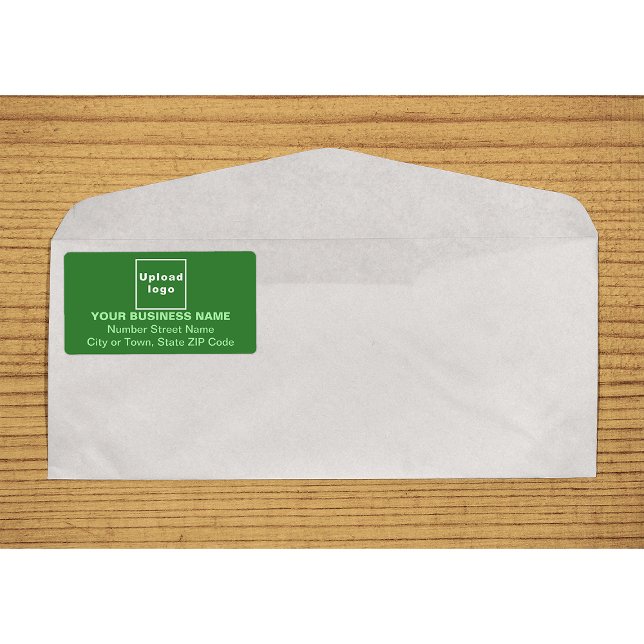 Centre Aligned Monochrome Green Business Shipping (Monochrome green business shipping label on envelope)