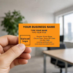 Centre-Aligned Orange Business Cards