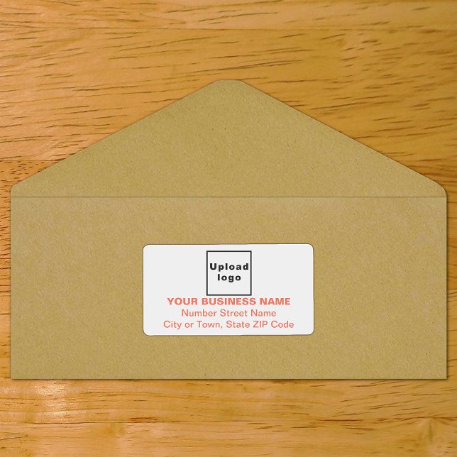 Centre Aligned Orange Text Business Shipping (Center aligned shipping label in orange text on envelope)