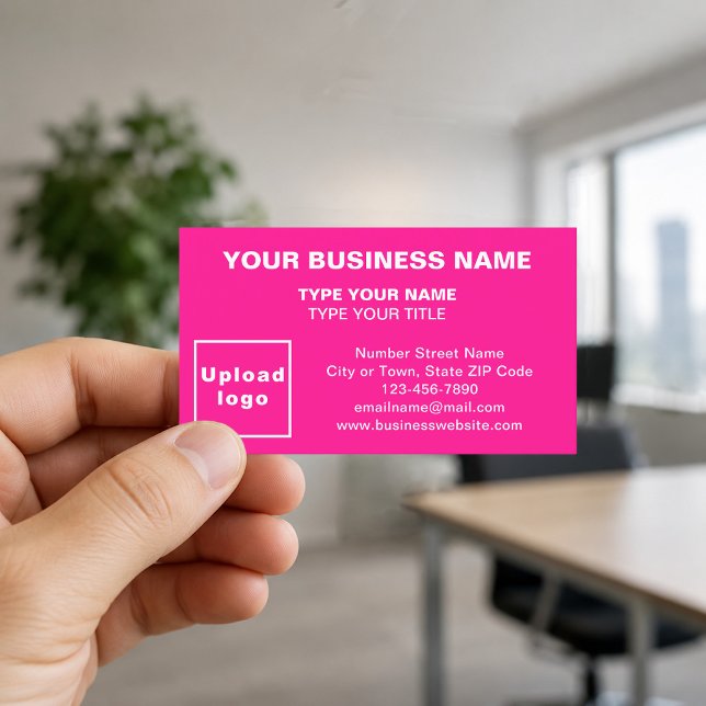 Centre-Aligned Pink Business Cards (Front of the business card)