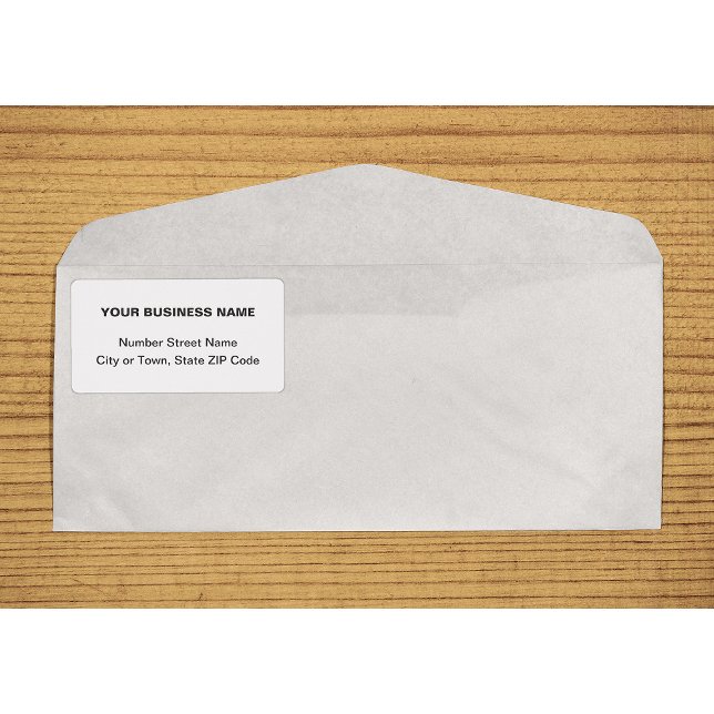 Centre Aligned Plain Text Business White Shipping (Center aligned plain text business white shipping label on envelope)