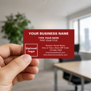 Centre-Aligned Red Business Cards