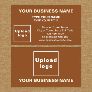 Centre Aligned Style Brown Business Card