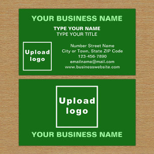 Centre Aligned Style Green Business Card