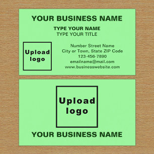 Centre Aligned Style Light Green Business Card