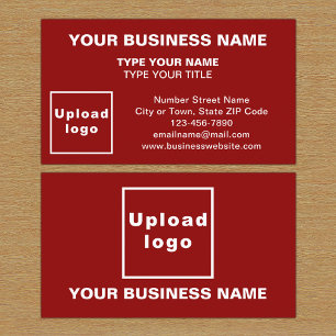 Centre Aligned Style Red Business Card