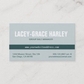Centre attention green stripe grey professional business card