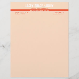 Centre attention orange stripe pink professional customized letterhead