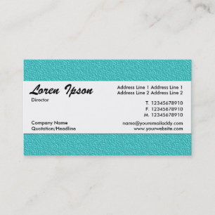 Centre Band 018 - Cyan Blue Embossed Texture Business Card
