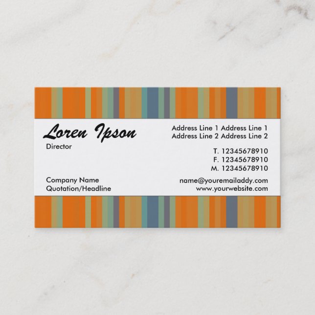 Centre Band 030 - Striped Pattern 05 Business Card (Front)