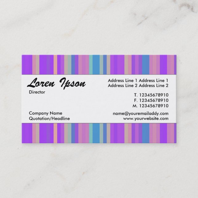 Centre Band 031 - Striped Pattern 06 Business Card (Front)