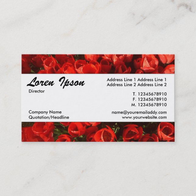 Centre Band 034 - Tulips Business Card (Front)