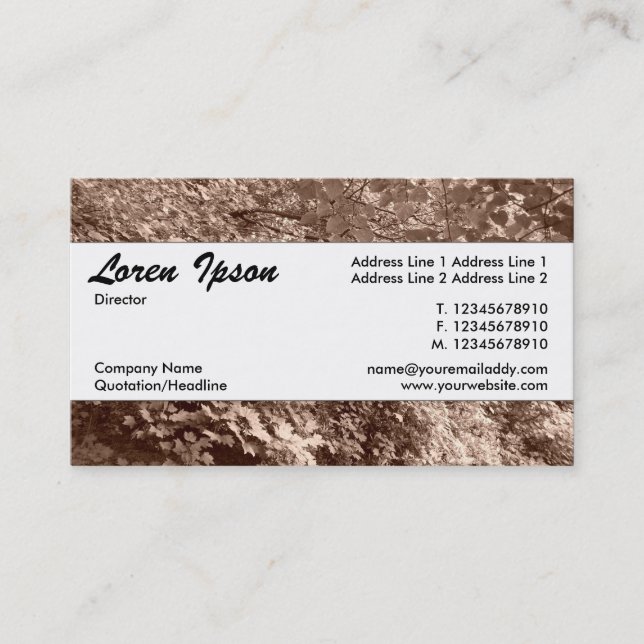 Centre Band 036 - Trees by a Canal Business Card (Front)